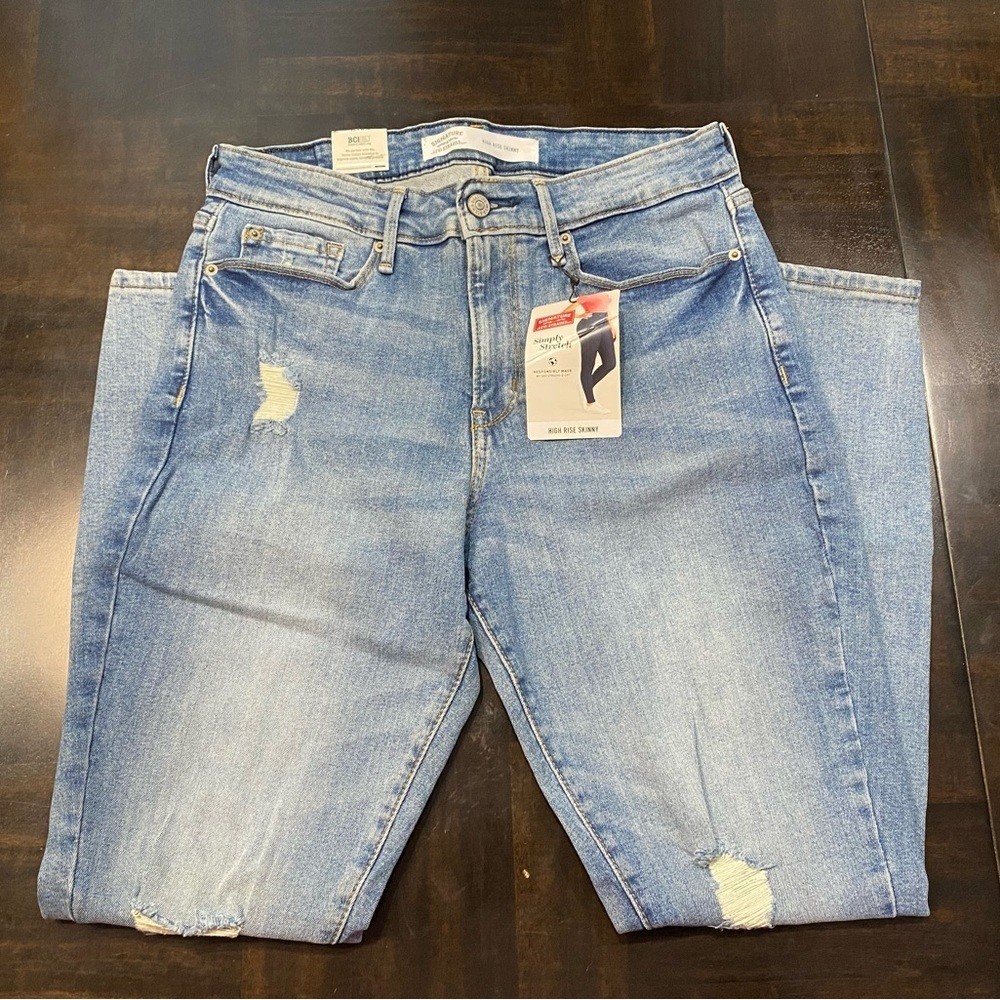 Signature By Levi Strauss NEW Women's High-Rise Skinny Stretch Jeans 10 W30 blue